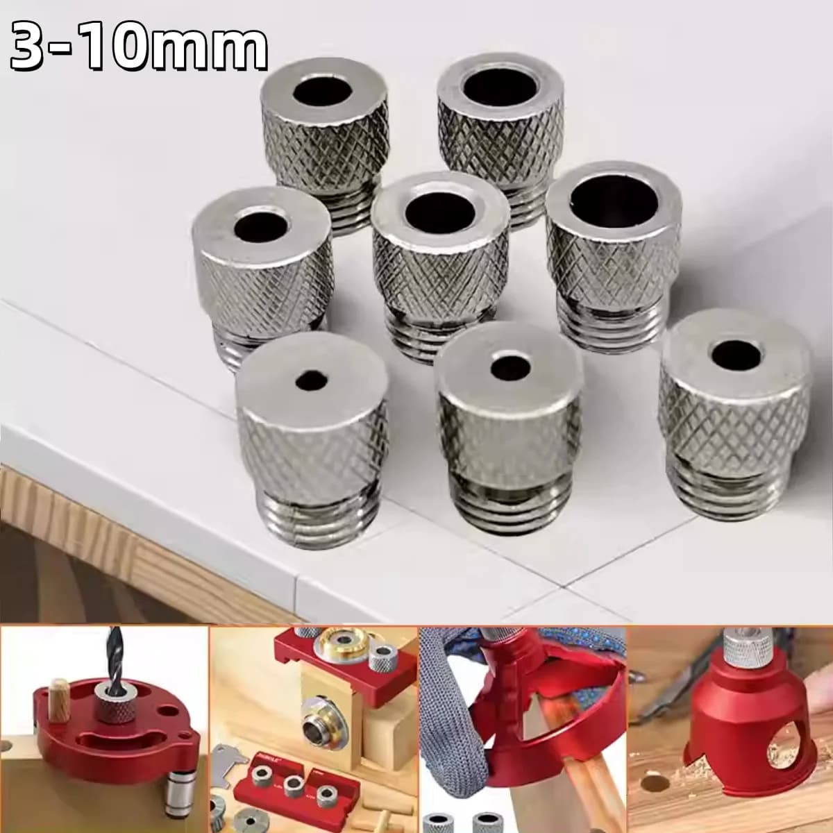 ステンレス製 ドリルガイドブッシュ 3mm-10mm サイズ