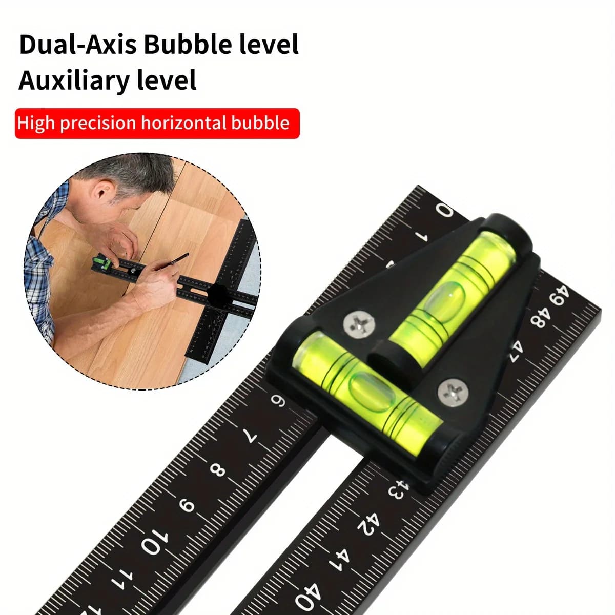 調整式 2in1 ドライウォール穴あけ位置決スクエア