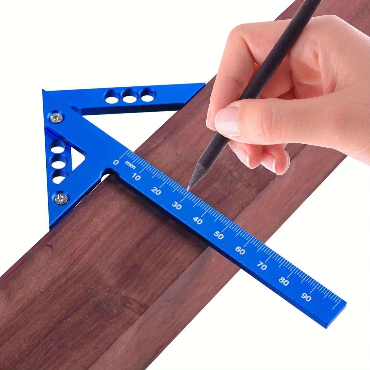 アルミ製 センターファインダー定規 45/90度ゲージ付き