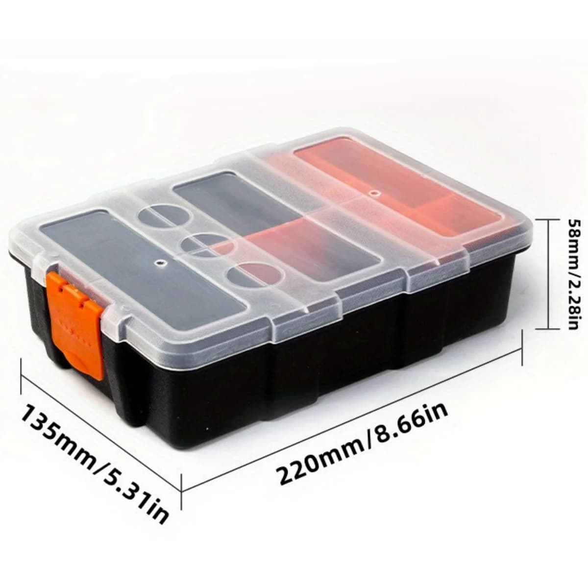 携帯用 マルチグリッド プラスチック ハードウェア収納ボックス