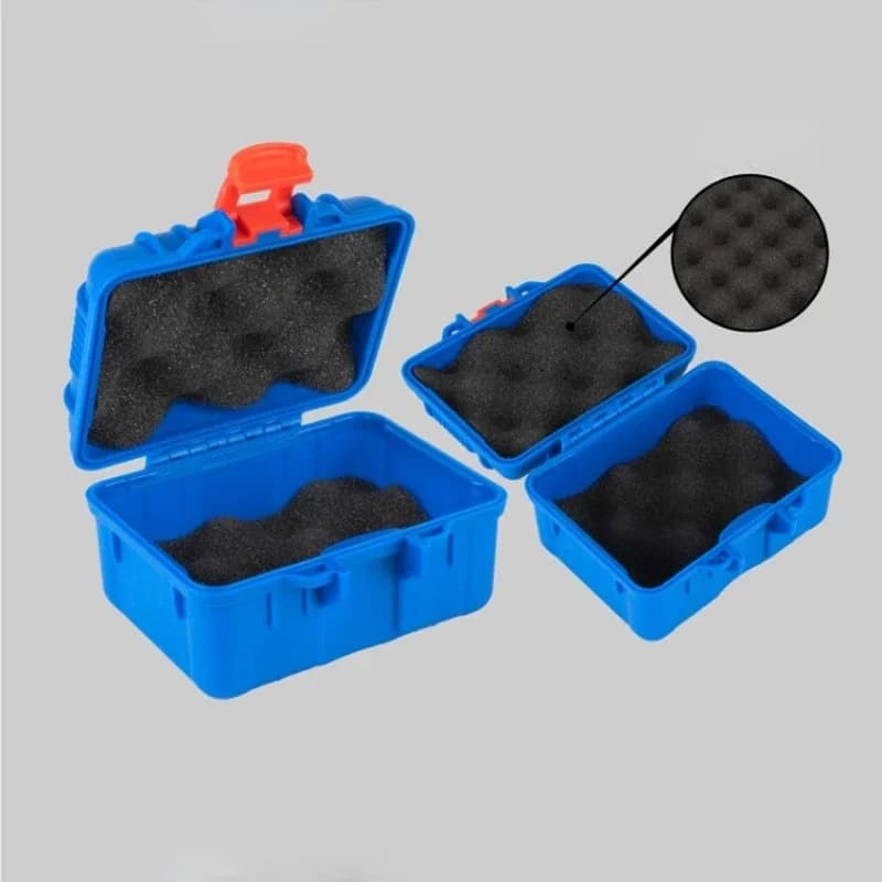 携帯用ミニプラスチック工具箱（フォーム付き）、125x112x70mm